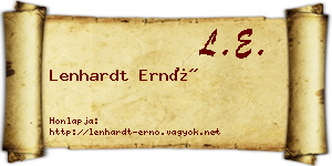 Lenhardt Ernő névjegykártya